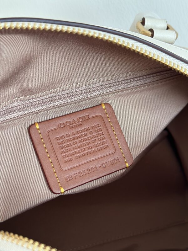 Light Khaki and Cream Signature Canvas Rowan Boston Bag