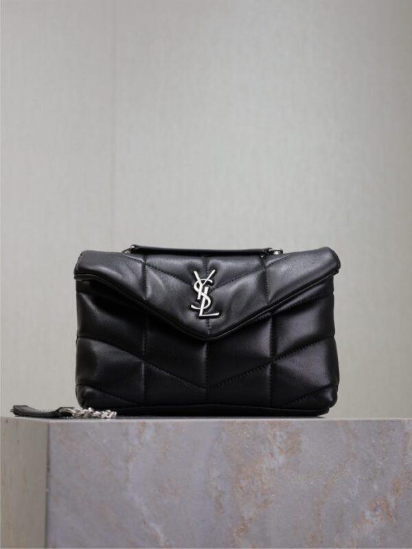 sy_no_38D322885EFEDF4DBCCA1BBE4772A74E_0 YSL Loulou Mini Double-Chain Bag – Black Lambskin