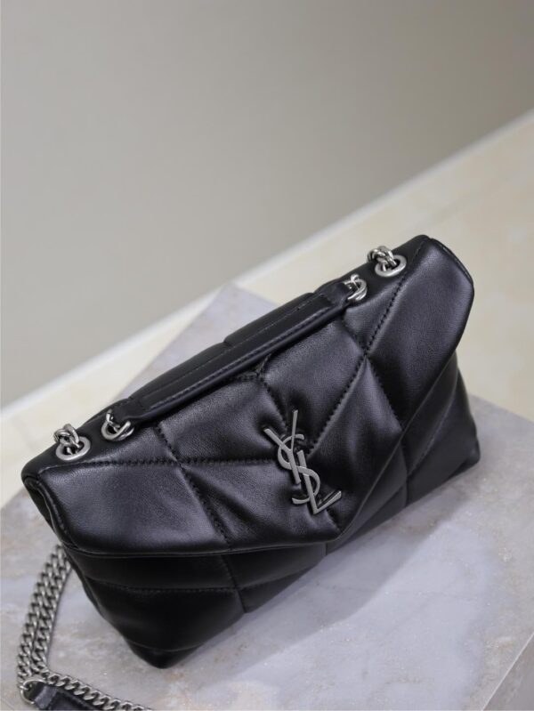sy_no_38D322885EFEDF4DBCCA1BBE4772A74E_4 YSL Loulou Mini Double-Chain Bag – Black Lambskin