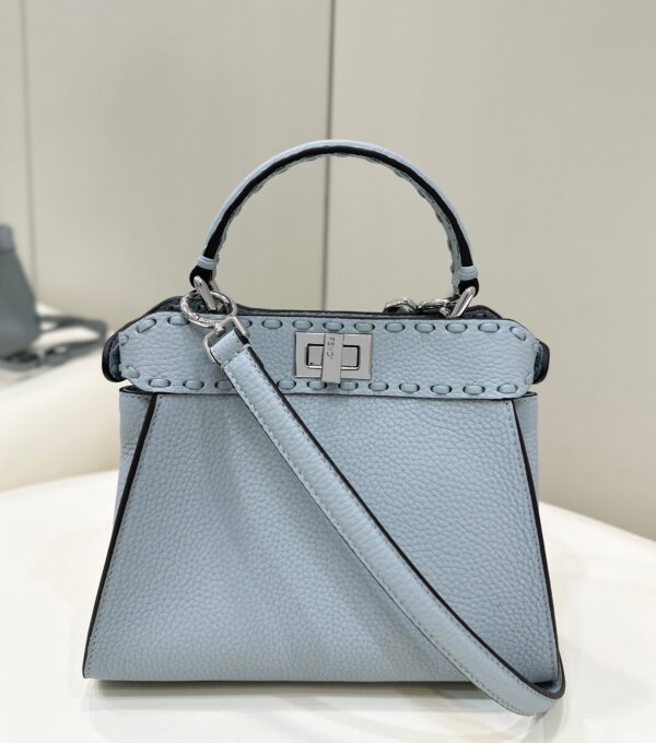 Fendi Peekaboo Handbag – Blue Calfskin