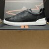sy_no_39EDFE0EBD12732357DF48086166F6A0_7 Black Pebbled Leather Triple-Cross Slip-On Shoes