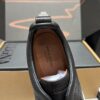 sy_no_39EDFE0EBD12732357DF48086166F6A0_8 Black Pebbled Leather Triple-Cross Slip-On Shoes