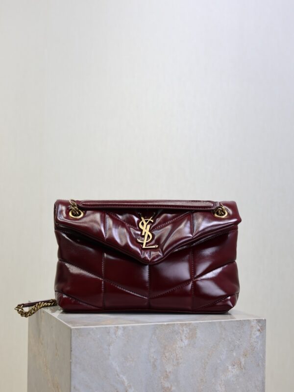 sy_no_3A429A7220EC45BD0E8CD3D01AE4A7EF_0 Loulou 29cm Quilted Waxed Leather Chain Bag – Burgundy