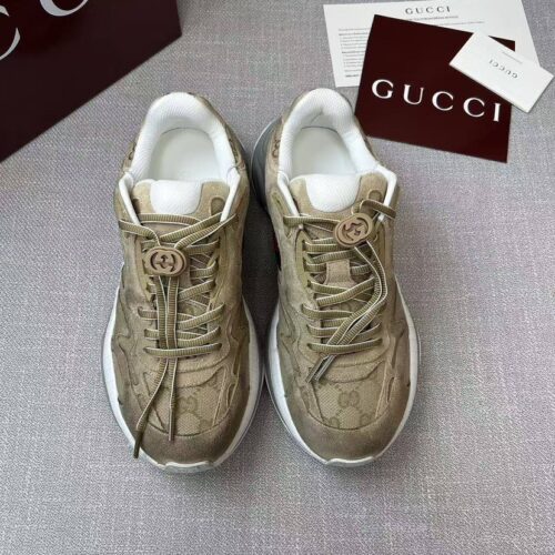 sy_no_3A8F138D75ED2F66D236E5E05550C447_0 Gucci Run GG Canvas & Suede Sneaker in Beige/Tan