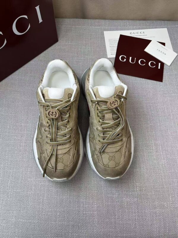 sy_no_3A8F138D75ED2F66D236E5E05550C447_0 Gucci Run GG Canvas & Suede Sneaker in Beige/Tan