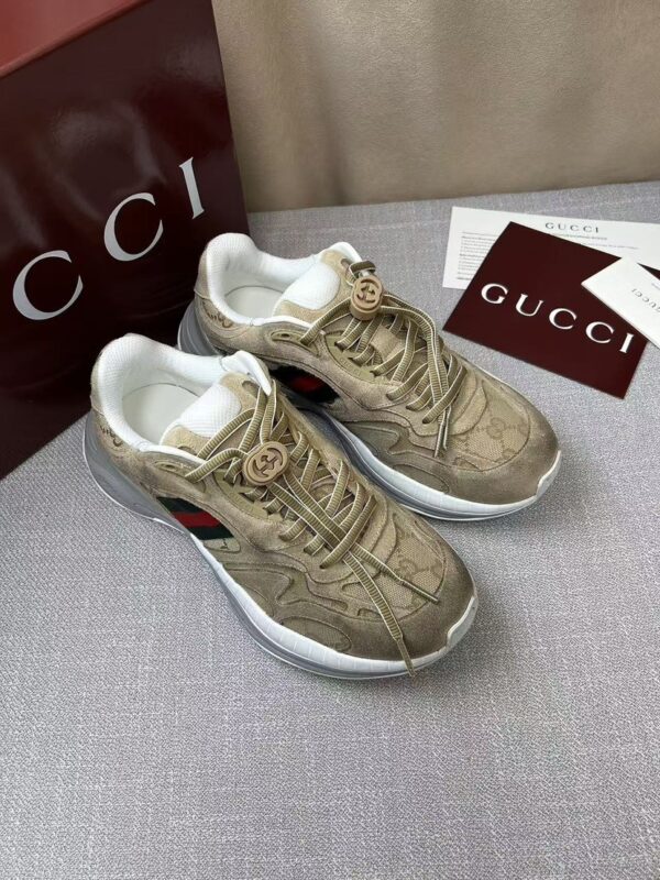 sy_no_3A8F138D75ED2F66D236E5E05550C447_1 Gucci Run GG Canvas & Suede Sneaker in Beige/Tan