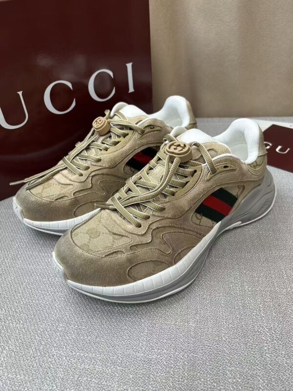 sy_no_3A8F138D75ED2F66D236E5E05550C447_3 Gucci Run GG Canvas & Suede Sneaker in Beige/Tan