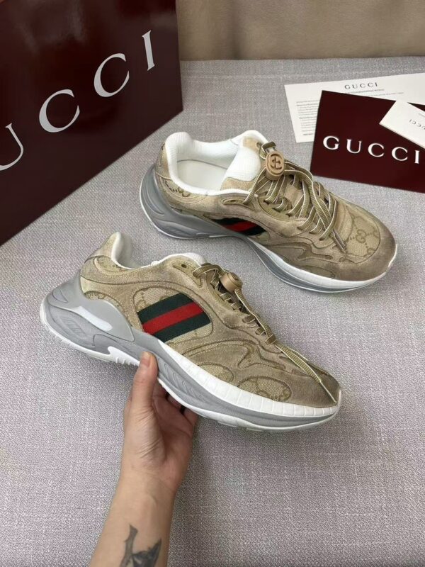 sy_no_3A8F138D75ED2F66D236E5E05550C447_4 Gucci Run GG Canvas & Suede Sneaker in Beige/Tan