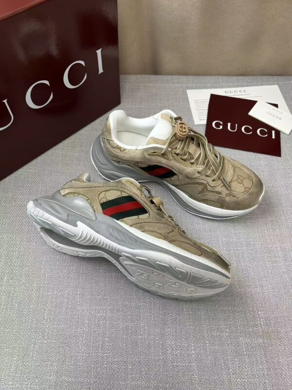 sy_no_3A8F138D75ED2F66D236E5E05550C447_5 Gucci Run GG Canvas & Suede Sneaker in Beige/Tan