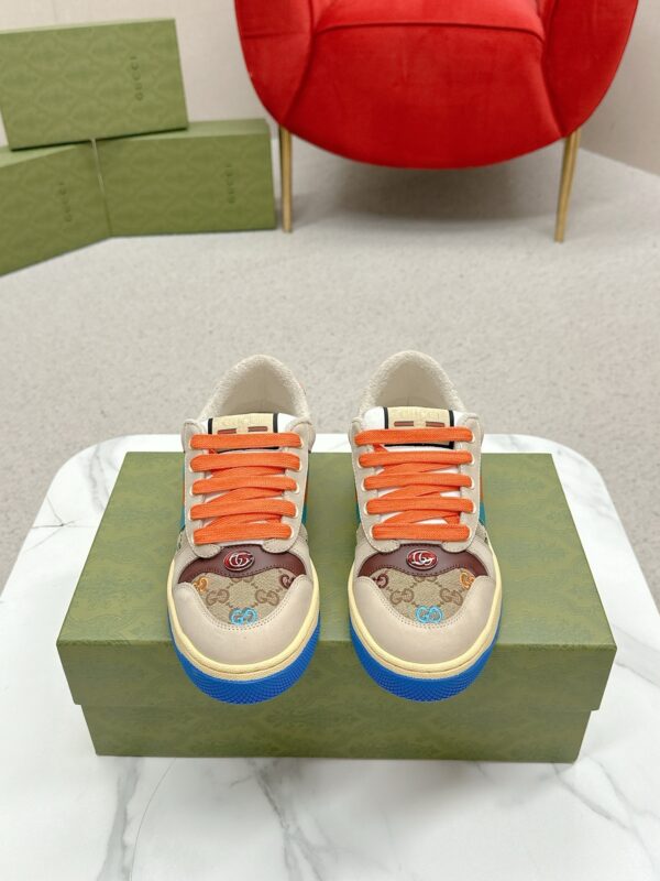 sy_no_3AB2884297E3E3BE8FDEA2B369B22A82_1 Gucci Screener Multicolor GG Canvas & Beige Suede Sneaker