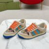sy_no_3AB2884297E3E3BE8FDEA2B369B22A82_4 Gucci Screener Multicolor GG Canvas & Beige Suede Sneaker
