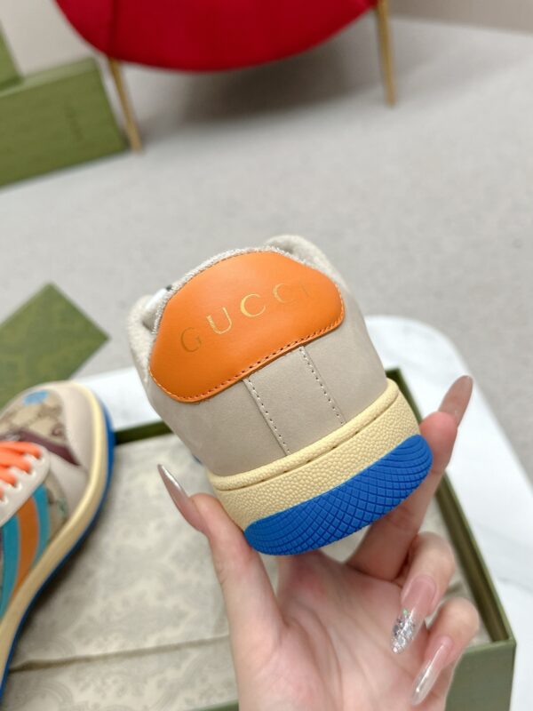 sy_no_3AB2884297E3E3BE8FDEA2B369B22A82_7 Gucci Screener Multicolor GG Canvas & Beige Suede Sneaker