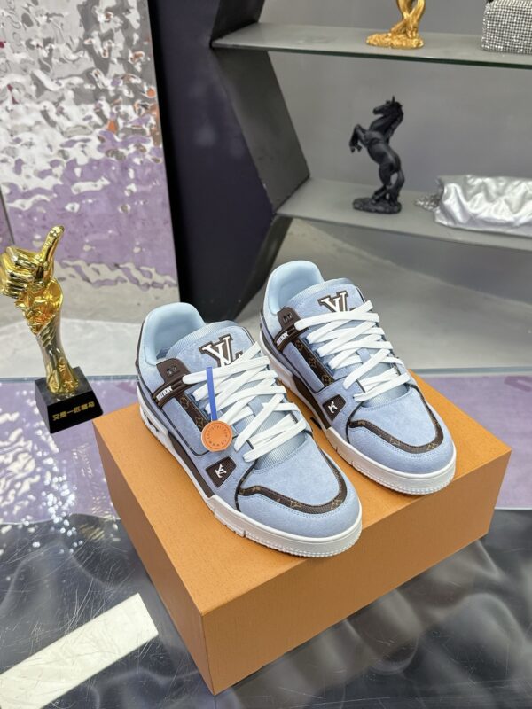 Louis Vuitton LV Trainer Maxi Ice Blue & Sky Blue Monogram Sneakers