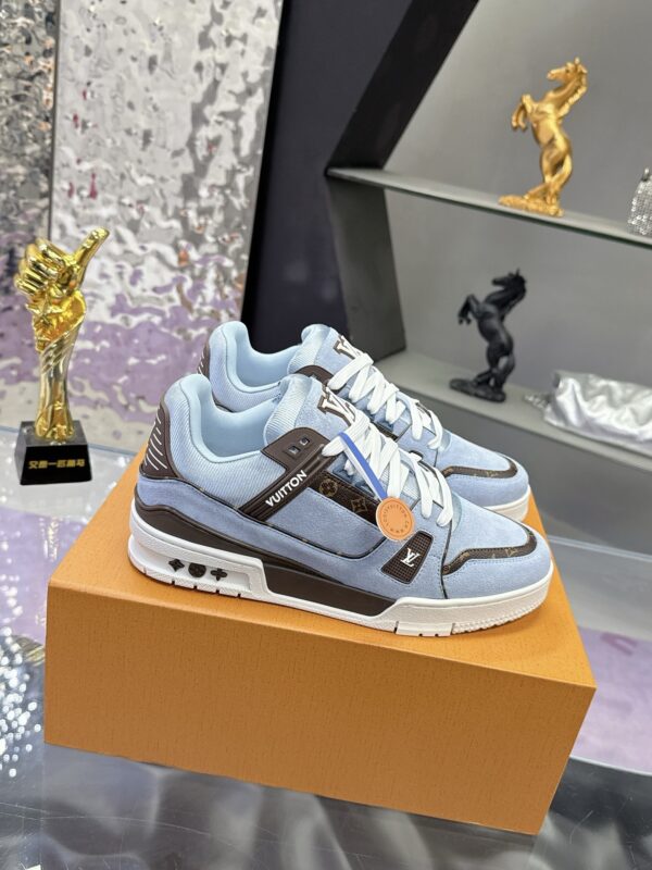 Louis Vuitton LV Trainer Maxi Ice Blue & Sky Blue Monogram Sneakers