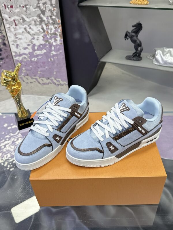Louis Vuitton LV Trainer Maxi Ice Blue & Sky Blue Monogram Sneakers
