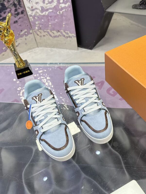 Louis Vuitton LV Trainer Maxi Ice Blue & Sky Blue Monogram Sneakers