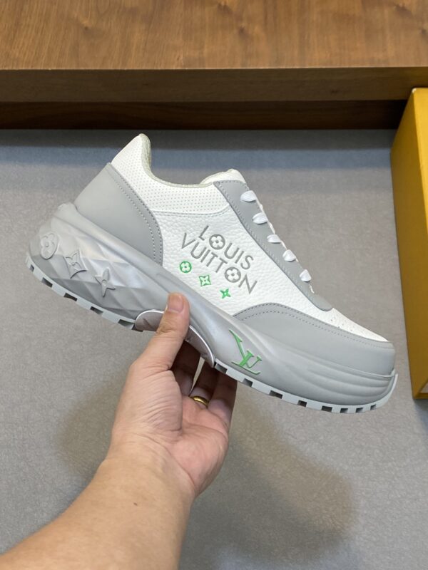 sy_no_3C4A8657596C0578306FAAB18633FAF3_3 Louis Vuitton LV Run 55 White, Grey & Green Chunky Runner Sneakers