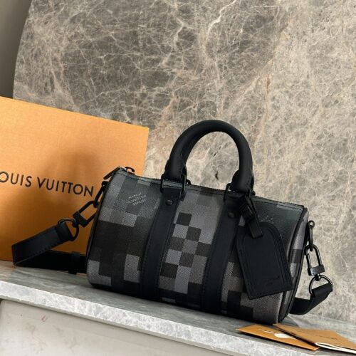 Keepall Bandoulière 25 Bag – Damoflage Black Coated Canvas