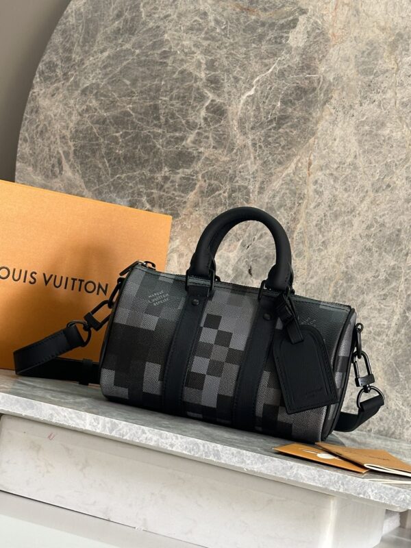 sy_no_3C657933CFDC93B984DDFCFC5855981A_0 Keepall Bandoulière 25 Bag – Damoflage Black Coated Canvas