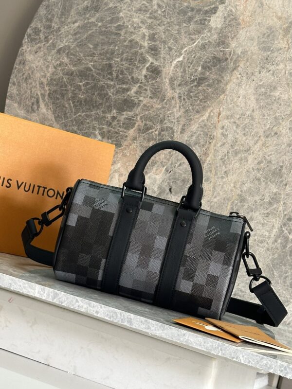 sy_no_3C657933CFDC93B984DDFCFC5855981A_2 Keepall Bandoulière 25 Bag – Damoflage Black Coated Canvas