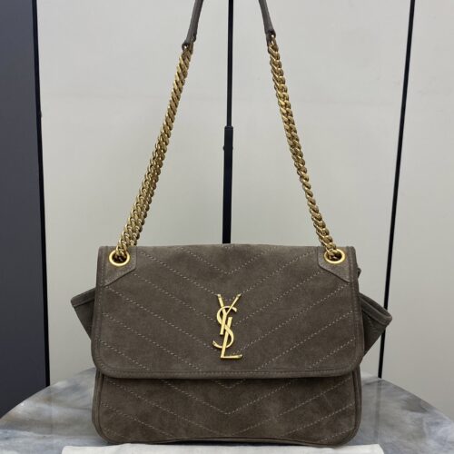 sy_no_3C68DB58406F5E25DAB8C7317B4D3D33_0 YSL Niki Tripouch Medium Bag – Distressed Suede & Gold