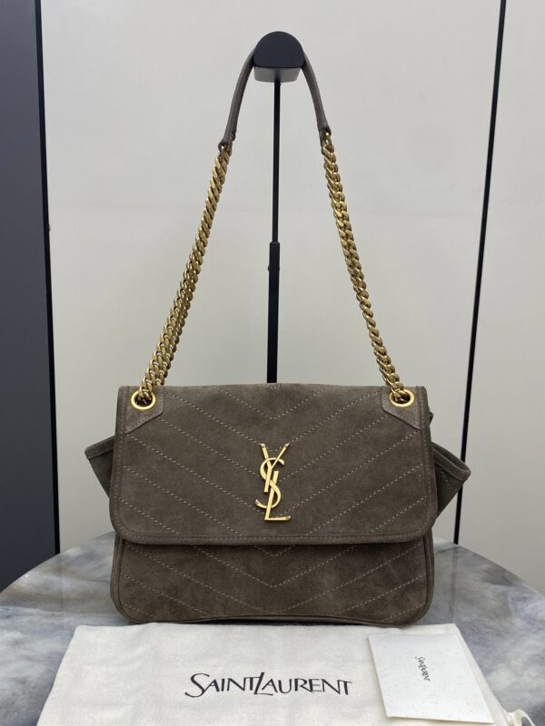 sy_no_3C68DB58406F5E25DAB8C7317B4D3D33_0 YSL Niki Tripouch Medium Bag – Distressed Suede & Gold