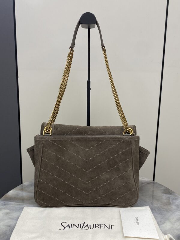 sy_no_3C68DB58406F5E25DAB8C7317B4D3D33_1 YSL Niki Tripouch Medium Bag – Distressed Suede & Gold