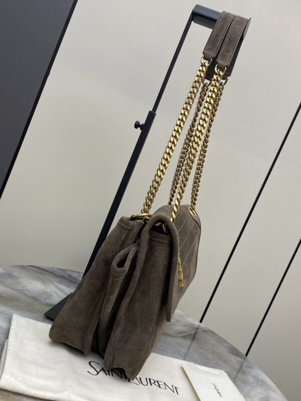 sy_no_3C68DB58406F5E25DAB8C7317B4D3D33_2 YSL Niki Tripouch Medium Bag – Distressed Suede & Gold