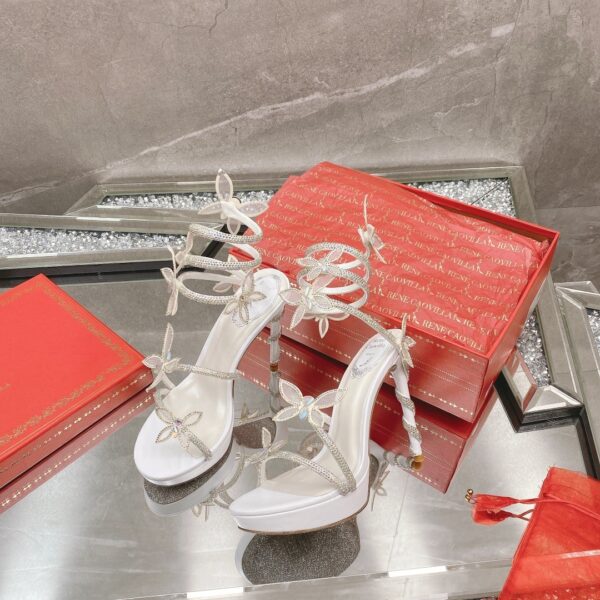 sy_no_3CB0F799CDDC1B88AF3EEECA1B366273_1 White Crystal Butterfly Spiral High-Heel Sandals