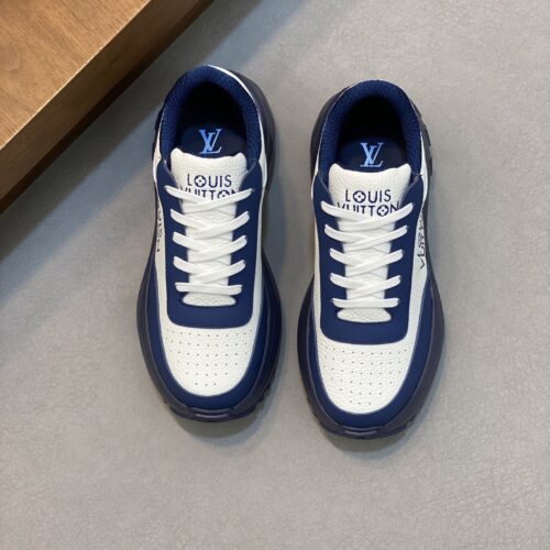 Louis Vuitton LV Run 55 White & Blue Chunky Runner Sneakers