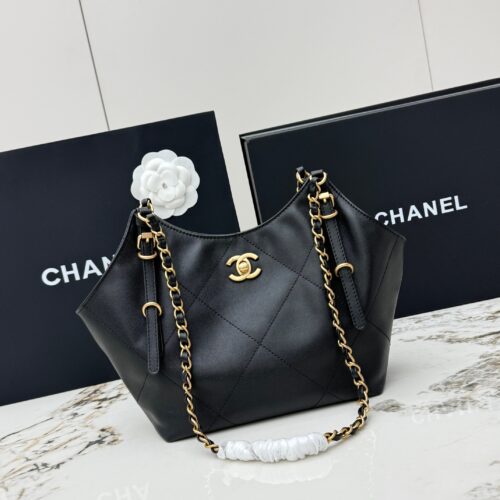 Chanel 26C Mini Tote Bag – Quilted Calfskin Leather with Gold Hardware