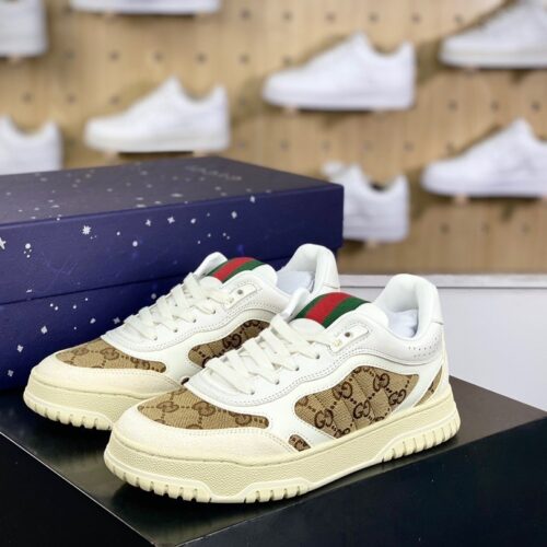 sy_no_3EC3E4E6B79167CAFA42C56ABA6560AD_0 Gucci Mac8 Cream White GG Canvas Low-Top Sneakers