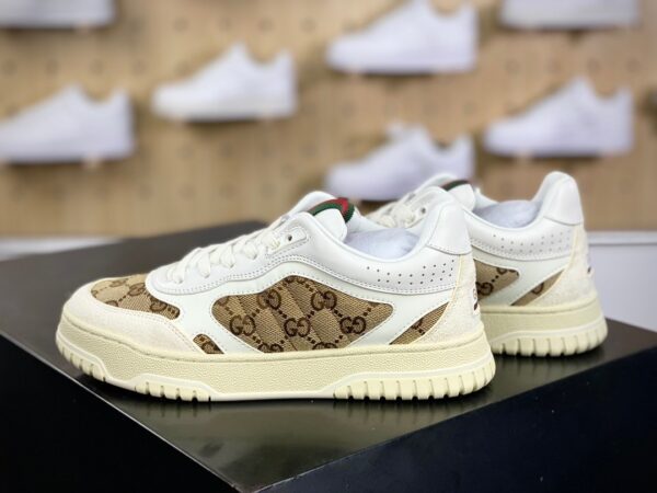 Gucci Mac8 Cream White GG Canvas Low-Top Sneakers