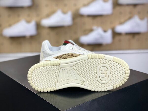 Gucci Mac8 Cream White GG Canvas Low-Top Sneakers