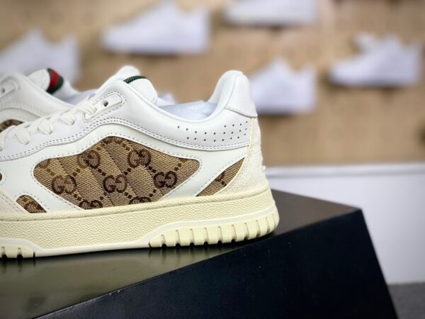 Gucci Mac8 Cream White GG Canvas Low-Top Sneakers