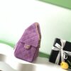 sy_no_3EEBA05F3AF30D45E96CA5837705FDC2_1 Purple Suede Quilted Drawstring Tote Bag