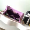 Purple Suede Quilted Drawstring Tote Bag