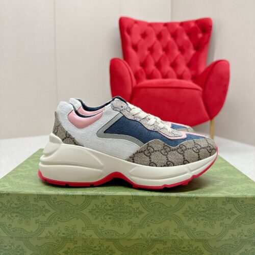 sy_no_3F4908CDAF1679C2525C50AD8DC0F00E_0 Gucci Rhyton GG Supreme Canvas & Multicolored Leather Sneaker