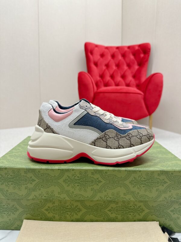 sy_no_3F4908CDAF1679C2525C50AD8DC0F00E_0 Gucci Rhyton GG Supreme Canvas & Multicolored Leather Sneaker
