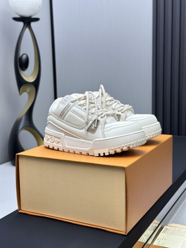 Louis Vuitton LV Trainer Maxi Triple White Chunky Sneakers