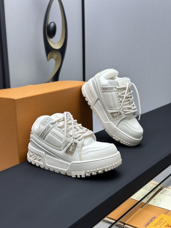 Louis Vuitton LV Trainer Maxi Triple White Chunky Sneakers