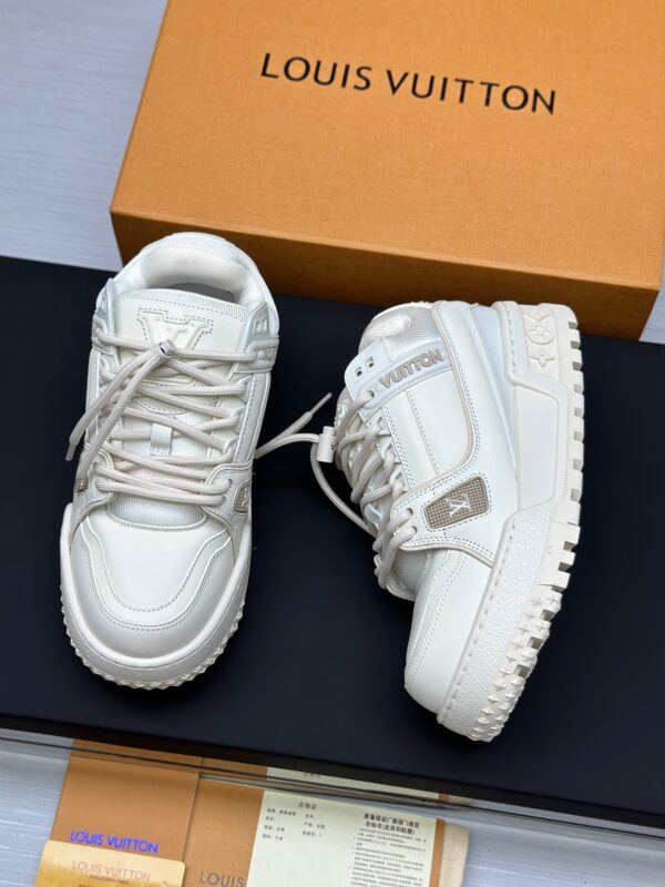 Louis Vuitton LV Trainer Maxi Triple White Chunky Sneakers