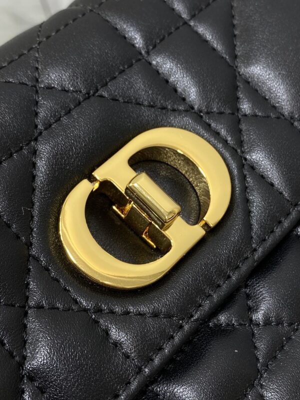 sy_no_400614C395759D368EEDFE8D213B9CD2_2 Dior Women's Black Mini Shoulder/Crossbody Bag with Oversized Cannage Pattern and Twist-Lock CD Clasp