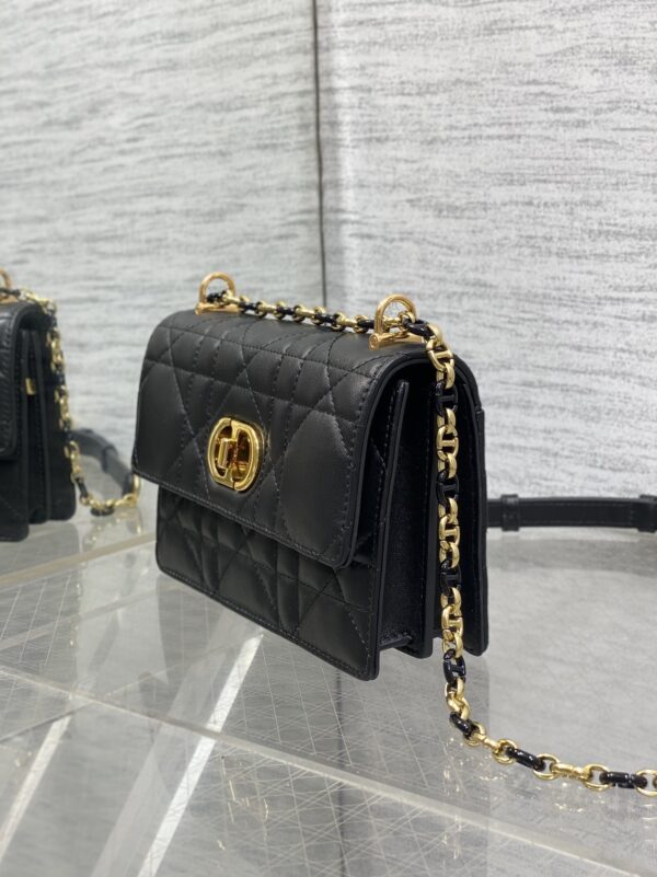 sy_no_400614C395759D368EEDFE8D213B9CD2_4 Dior Women's Black Mini Shoulder/Crossbody Bag with Oversized Cannage Pattern and Twist-Lock CD Clasp