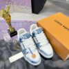 sy_no_402814CBC92AB4292BD5E1CB95C1D741_4 Louis Vuitton LV Trainer Washed Blue Denim & White Leather Retro Sneakers