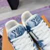 sy_no_402814CBC92AB4292BD5E1CB95C1D741_8 Louis Vuitton LV Trainer Washed Blue Denim & White Leather Retro Sneakers