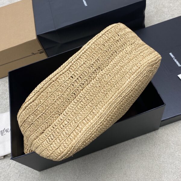 sy_no_407CF9FB5B4BAB89E275E9A815966CB2_3 YSL Large Woven Hobo Bag – Beige, Brown & Gold