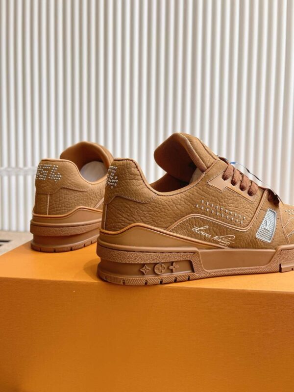 sy_no_40ADEDD88825A5E85A0387811C55479E_3 Louis Vuitton LV Trainer Tan Brown Leather Retro Sneakers