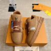 sy_no_40ADEDD88825A5E85A0387811C55479E_5 Louis Vuitton LV Trainer Tan Brown Leather Retro Sneakers