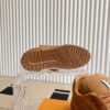 sy_no_40ADEDD88825A5E85A0387811C55479E_8 Louis Vuitton LV Trainer Tan Brown Leather Retro Sneakers